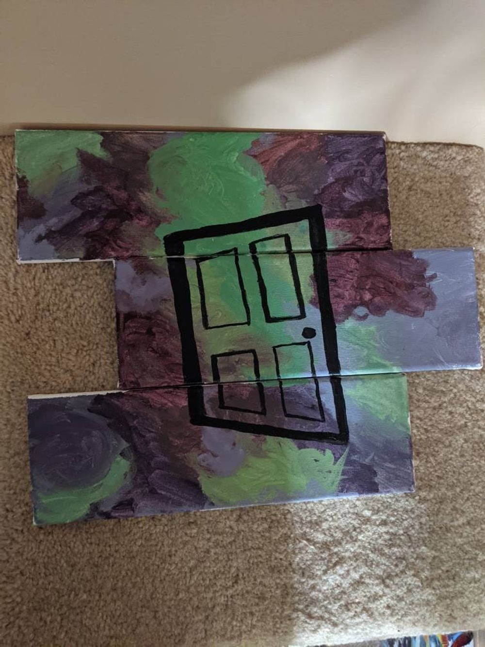 The Distortion acrylic painting triptych TMA