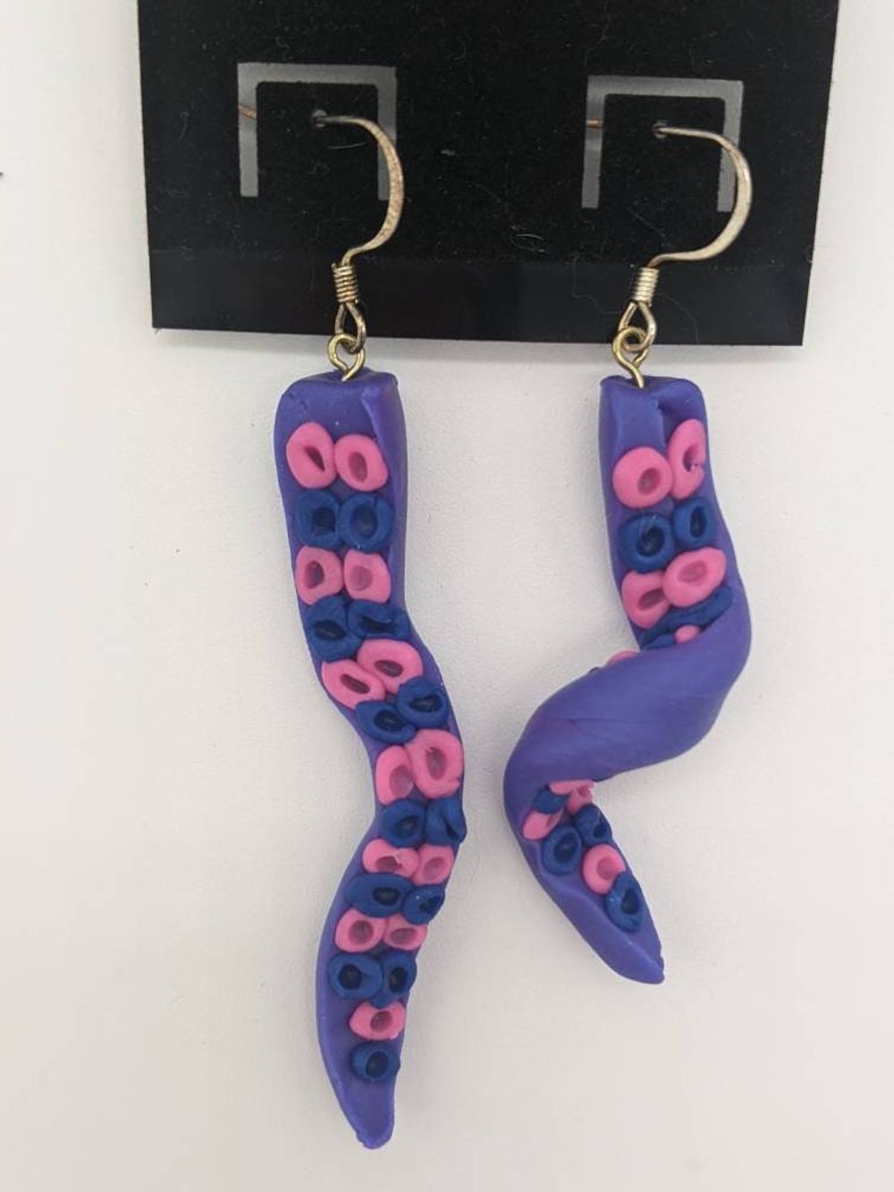 Pride flag tentacle earrings